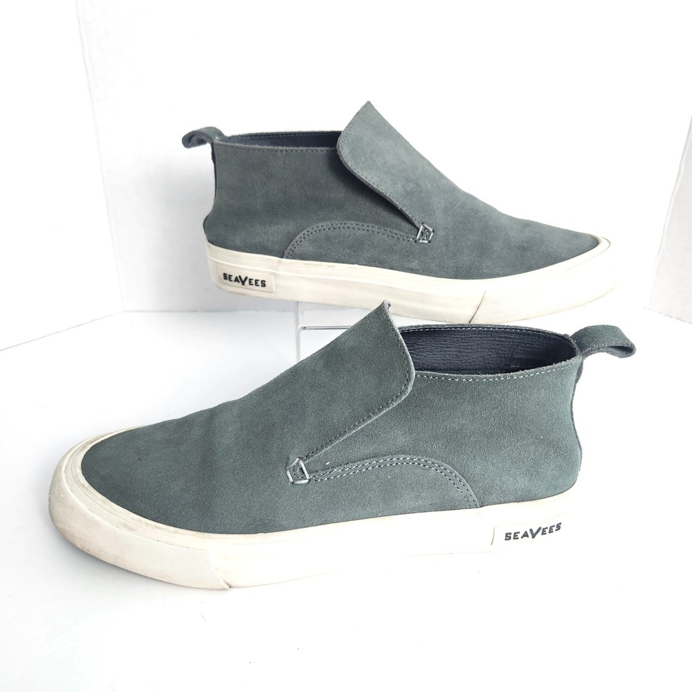 SeaVees Huntington Middie Grey Suede Mid Top Slip On Sneakers Womens Shoes S 9